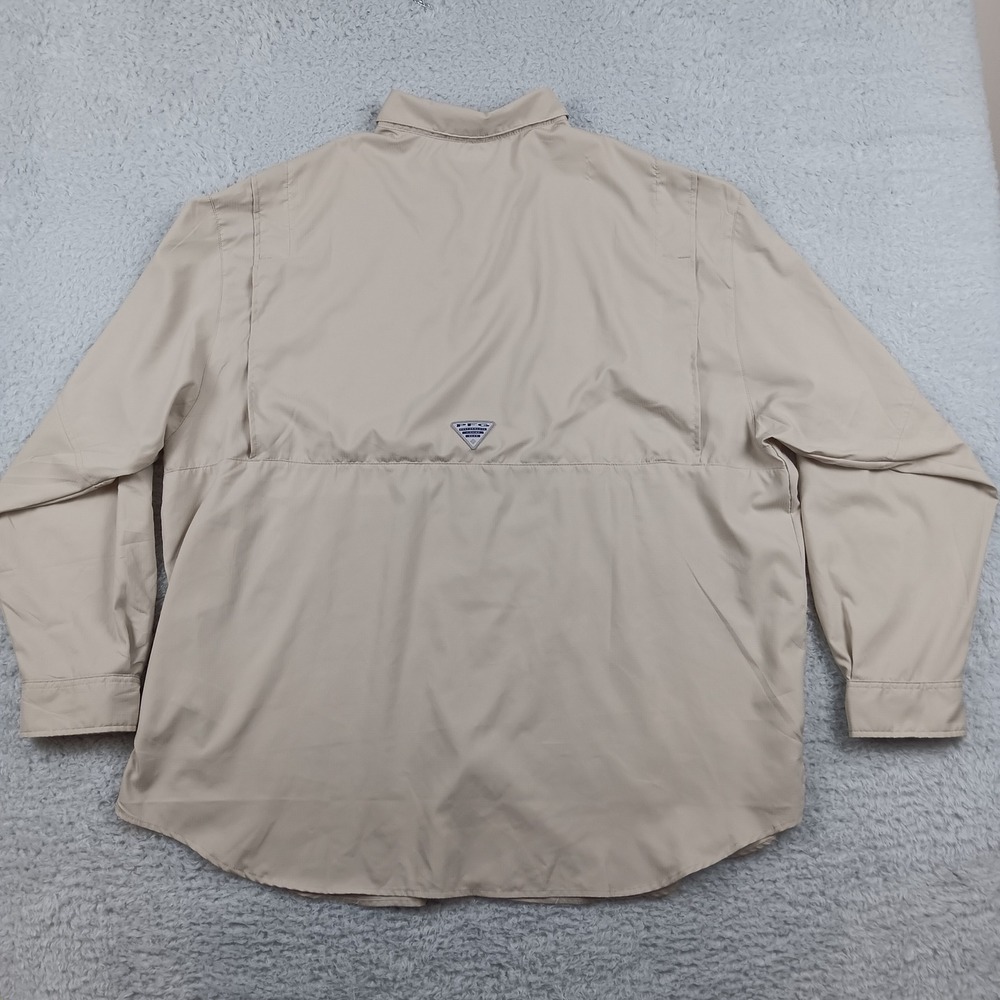 Columbia Fishing Shirt Tamiami II Men 3X Tan Vented Ripstop PFG FS7253 - Picture 2 of 12